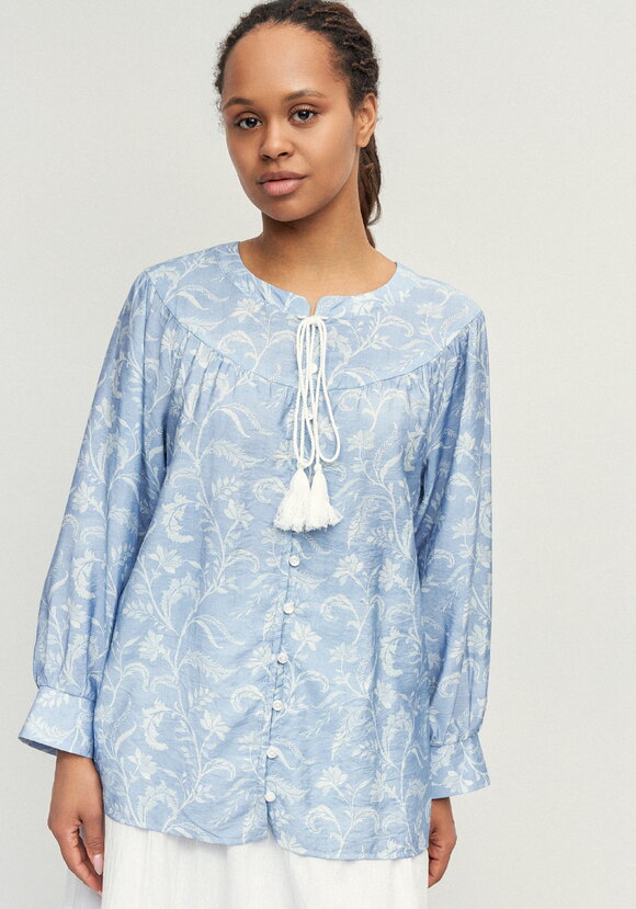 Блуза с цветочным принтом Эмилия шир.  580, рис. 4
