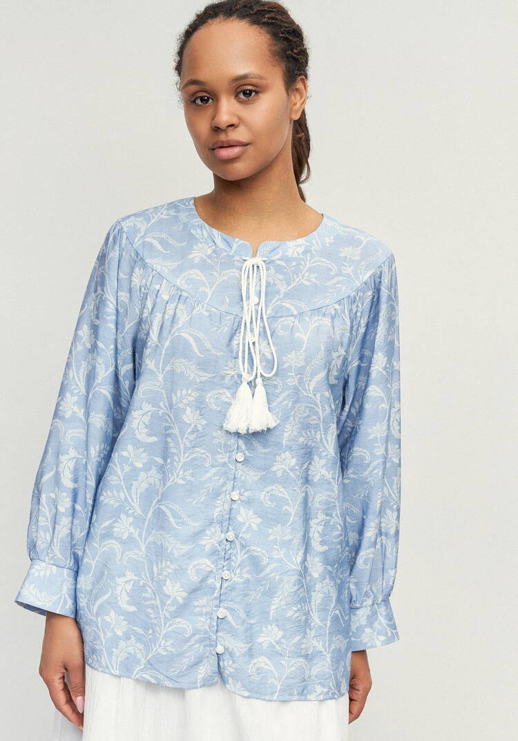 Блуза с цветочным принтом Эмилия шир.  750, рис. 4