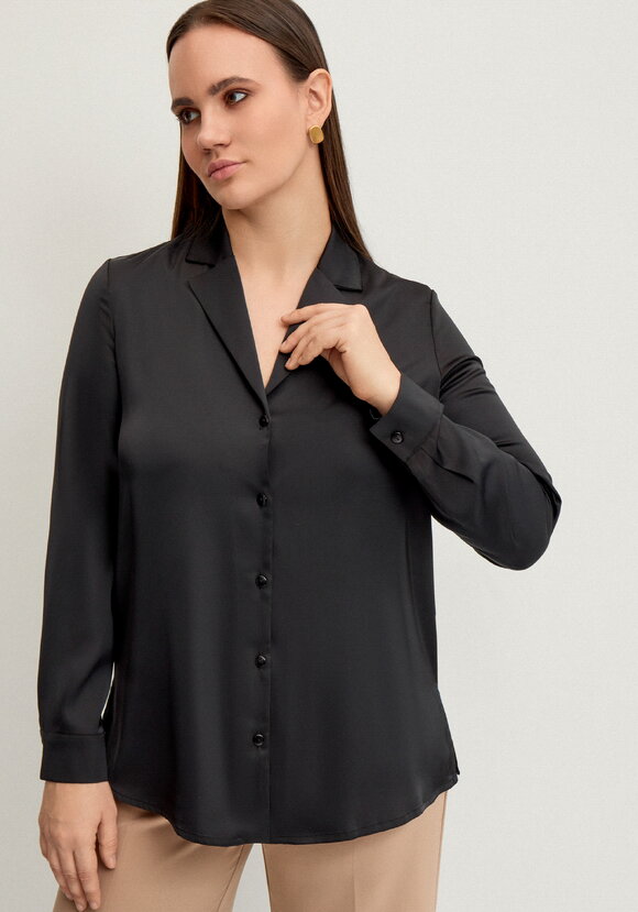 Блуза шелковая с отложным воротом шир.  580, рис. 30