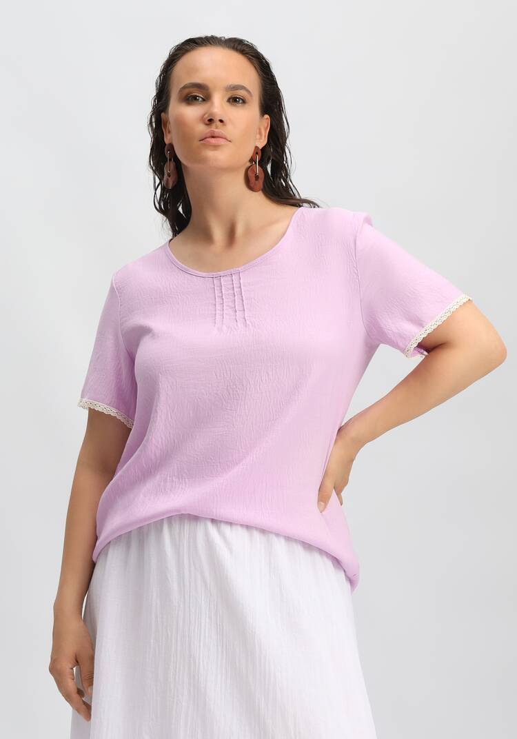 Футболка с кружевными вставками на рукавах шир.  750, рис. 18