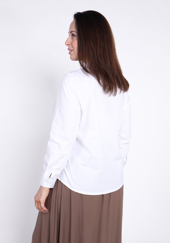 Блуза однотонная на пуговицах шир.  580, рис. 7