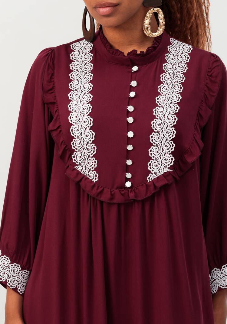 Платье с воротником-стойкой и кружевом шир.  750, рис. 13