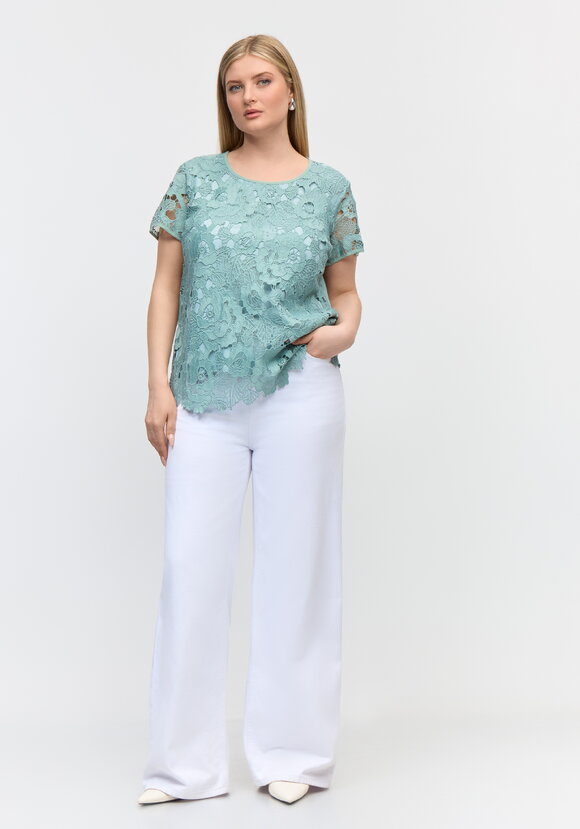 Блуза ажурная свободного кроя шир.  580, рис. 8