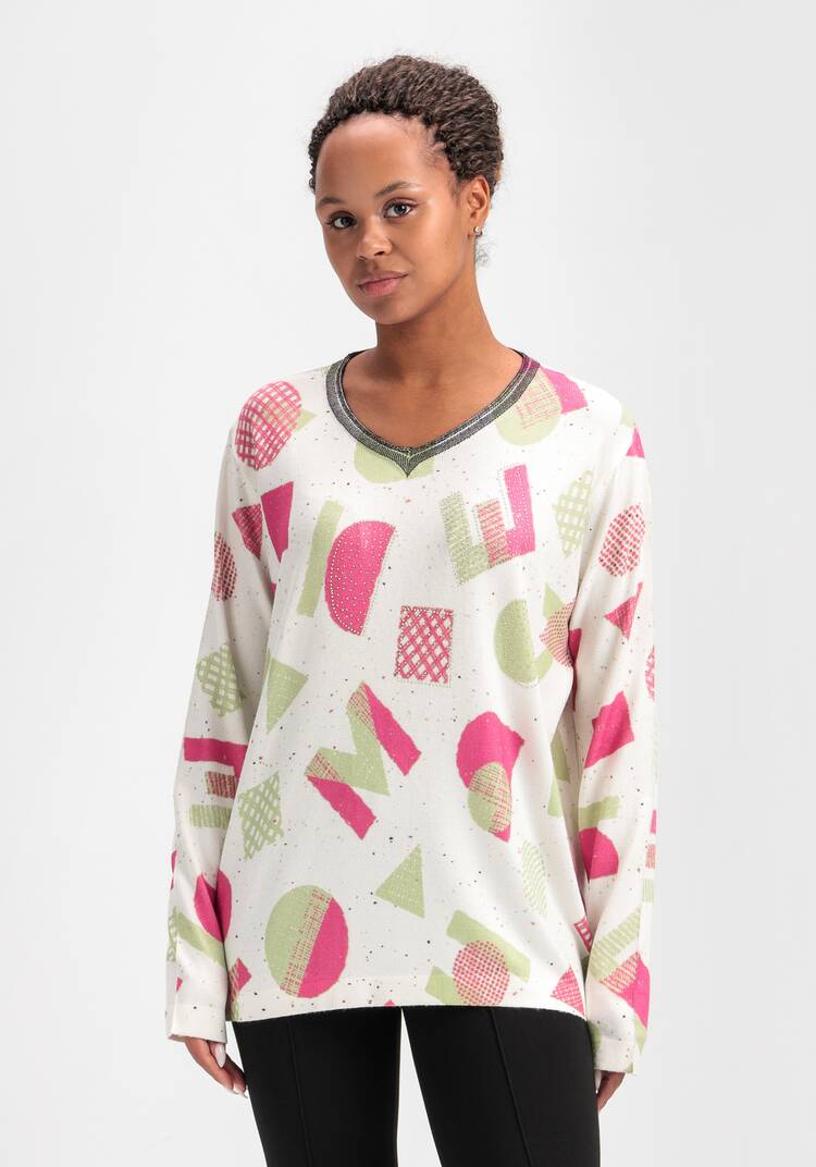 Джемпер с рисунком и стразами шир.  750, рис. 16