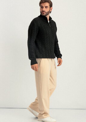 Джемпер с высоким горлом и молнией до груди