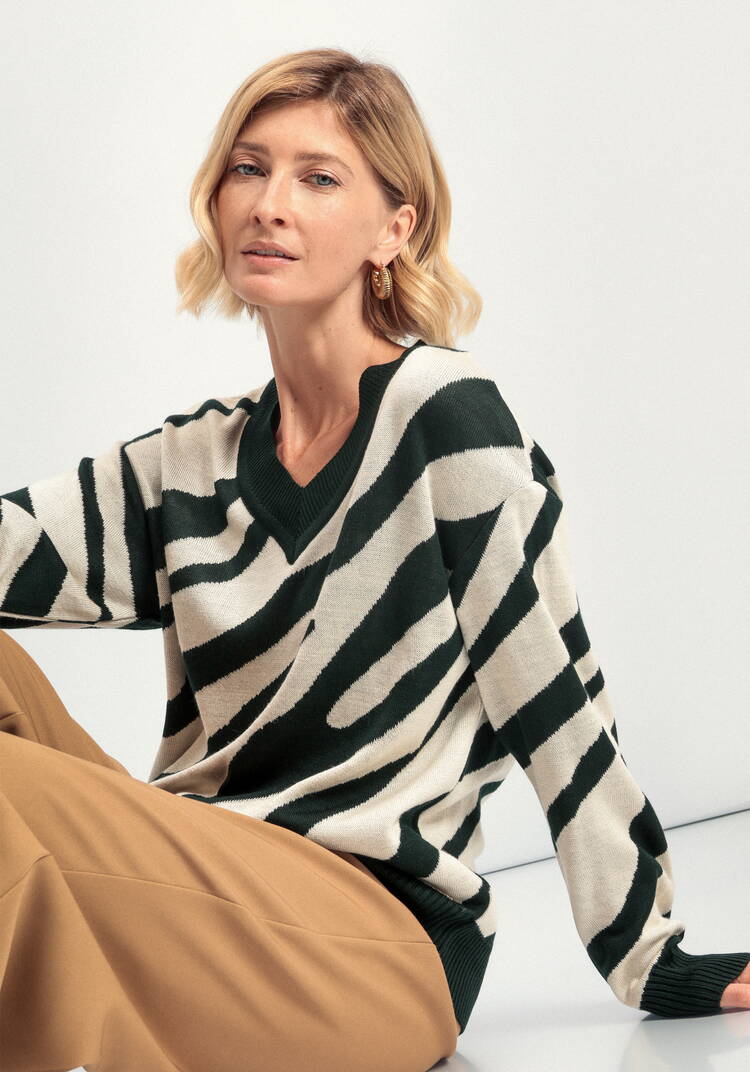 Джемпер с принтом зебра шир.  750, рис. 37