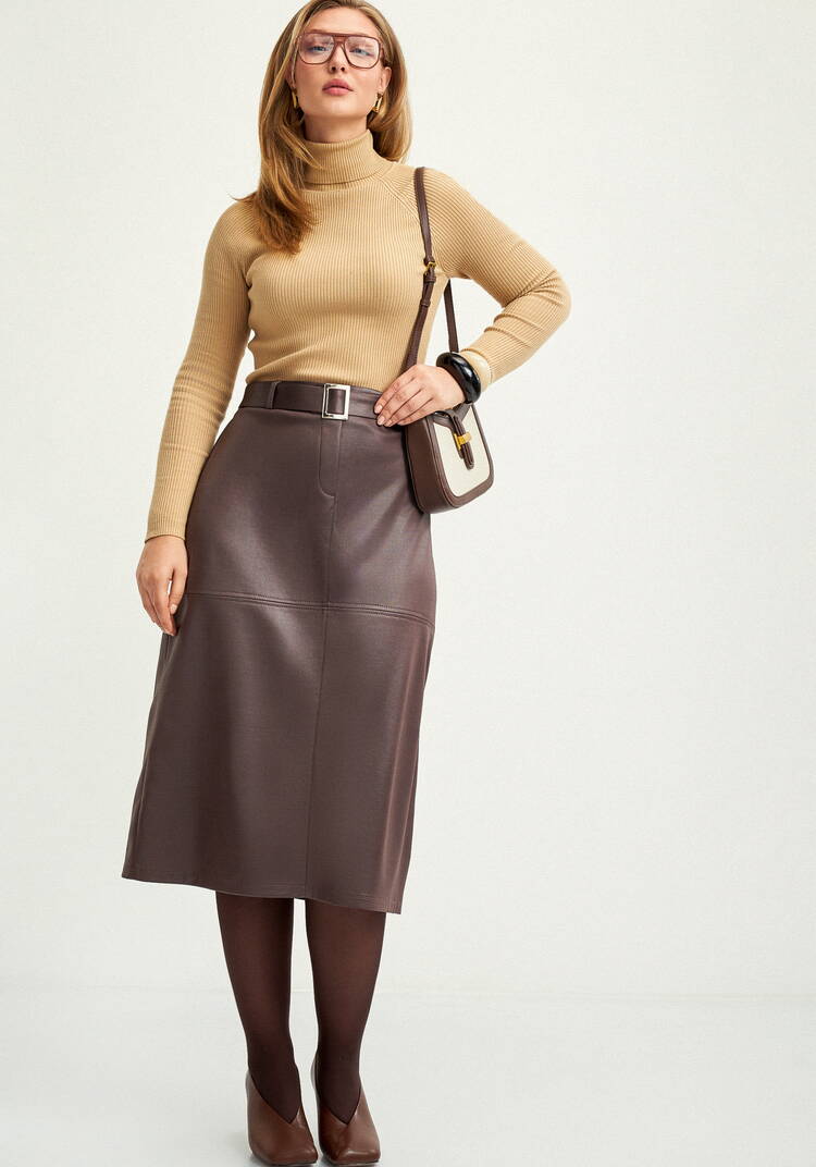 Юбка прямая с декоративными отстрочками шир.  750, рис. 8