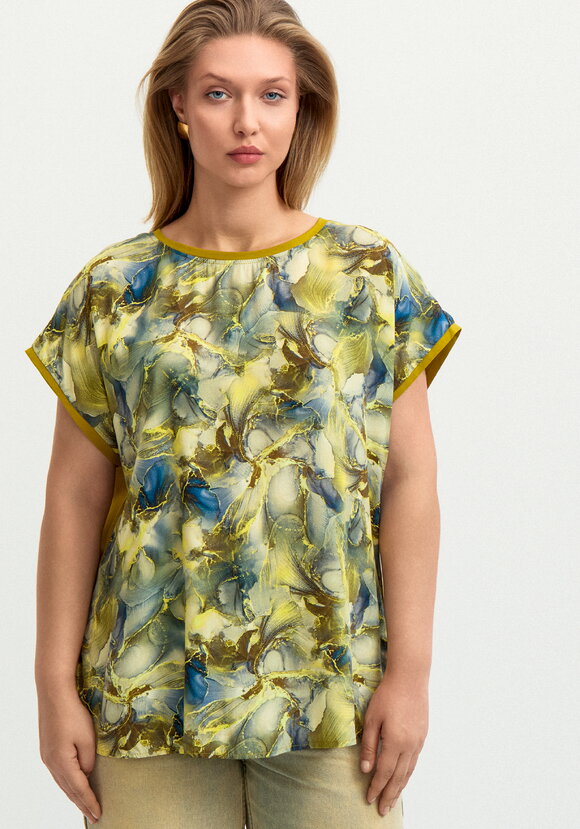 Блуза комбинированная со спущенным плечом шир.  580, рис. 20