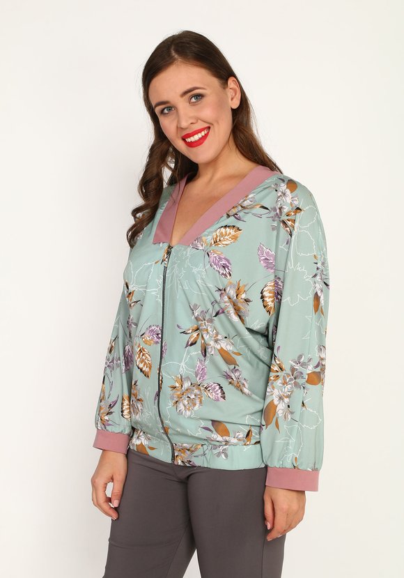 Бомбер на молнии с принтом шир.  580, рис. 1