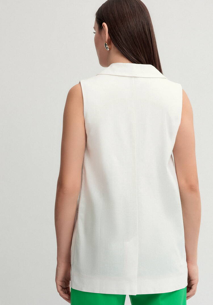 Жилет изо льна на пуговицах шир.  750, рис. 3