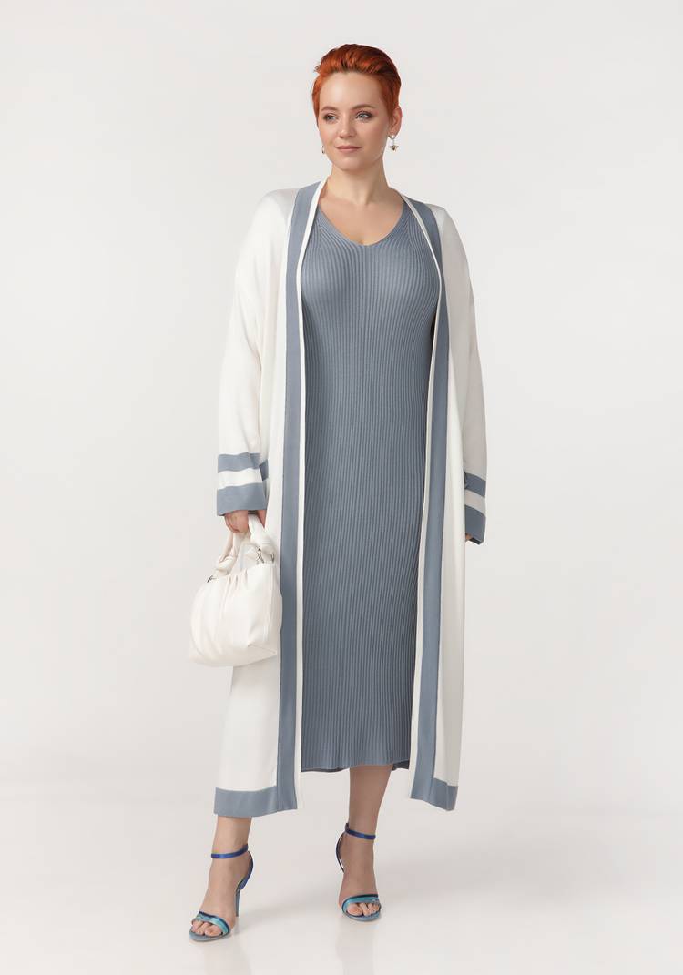 Кардиган с карманами и поясом в комплекте шир.  750, рис. 7