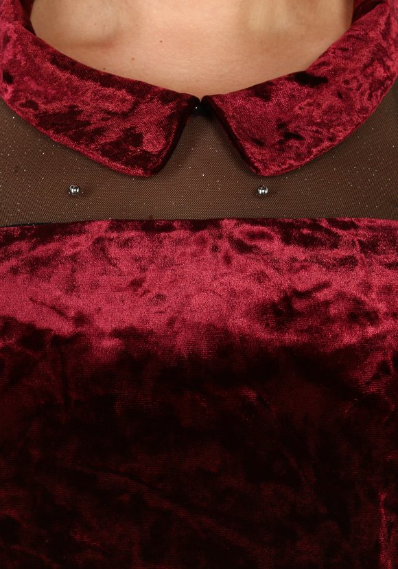 Платье бархатное с декором из бусин шир.  580, рис. 3