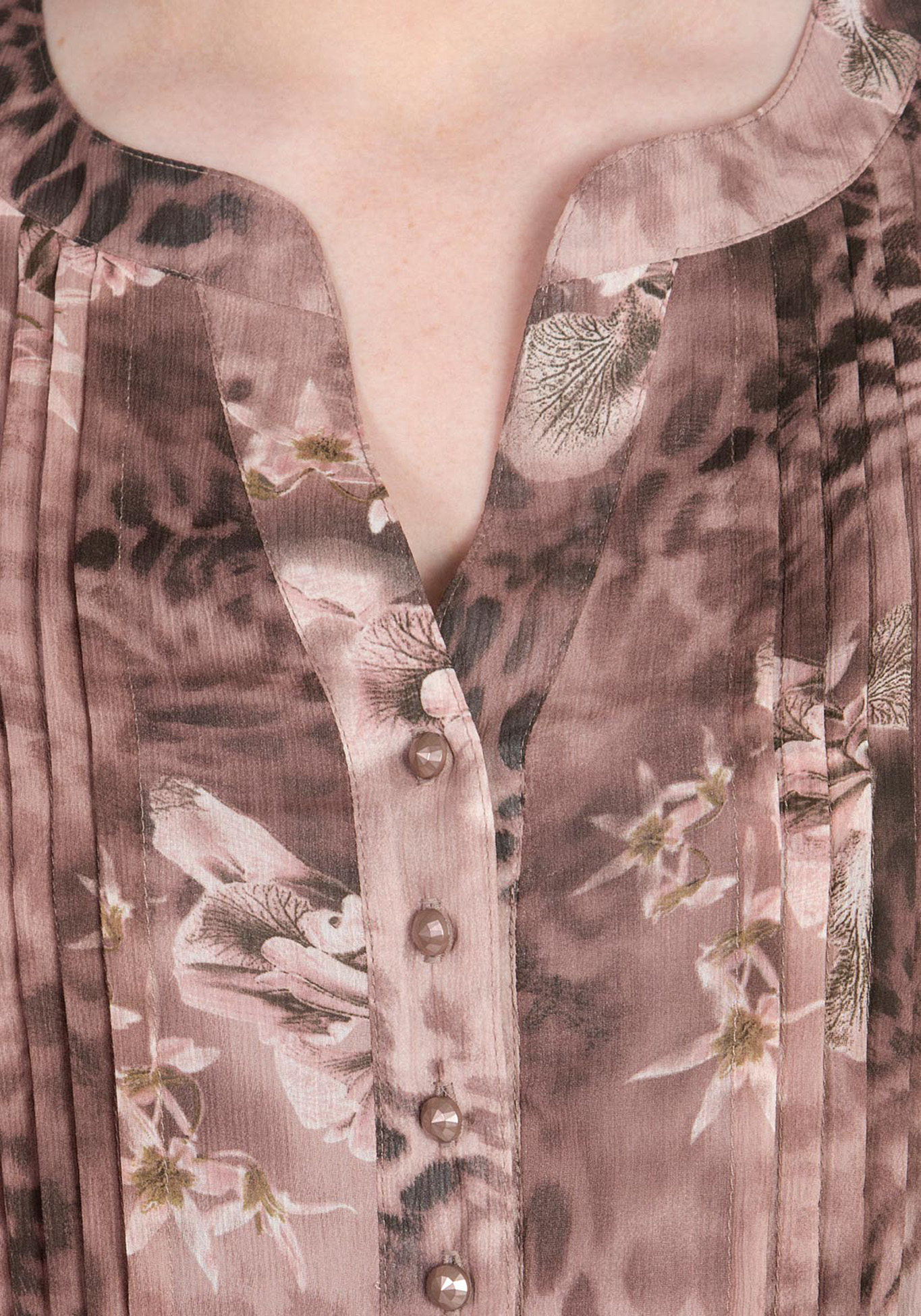 Платье на пуговицах с отрезной юбкой Julia Weber, цвет розовый, размер 46 - фото 3