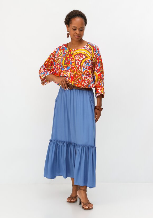 Юбка на эластичной ленте с ярусами шир.  580, рис. 22