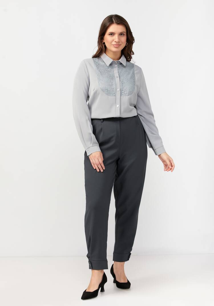 Блуза прямого силуэта с гипюровой вставкой шир.  750, рис. 7