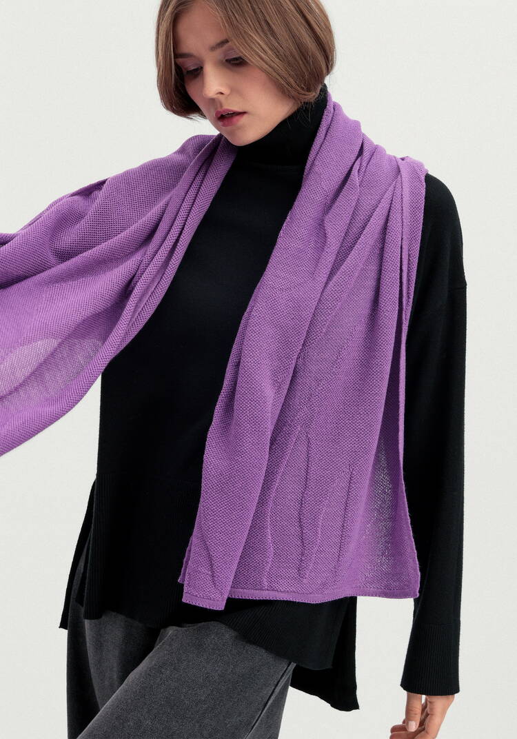 Палантин с нежным фактурным рисунком шир.  750, рис. 14