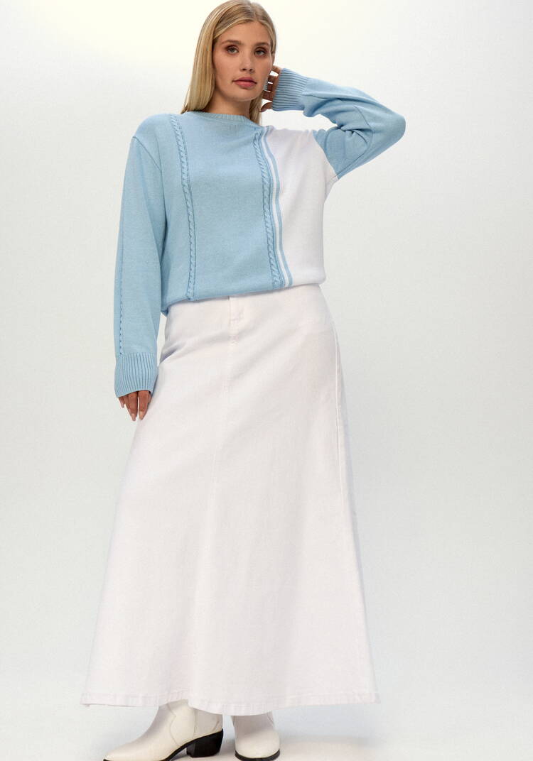 Джемпер двухцветный с косами шир.  750, рис. 11