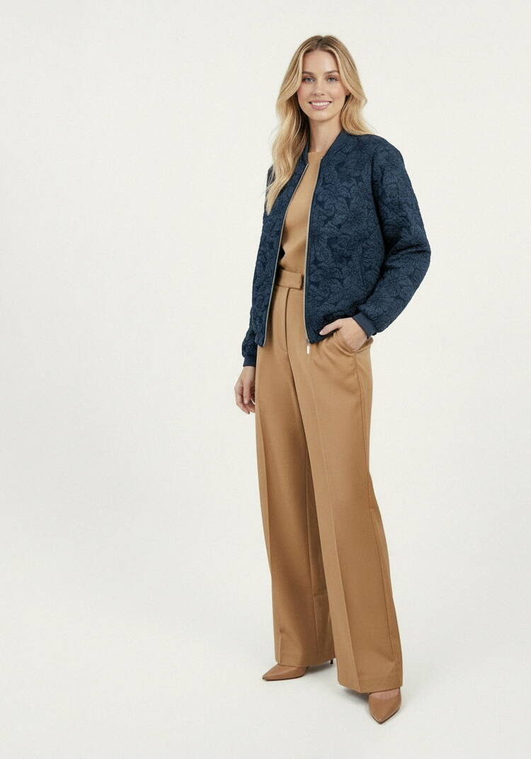 Бомбер из ткани с жаккардовым узором шир.  750, рис. 7