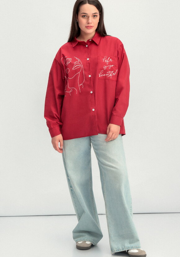 Рубашка с принтом на передней полочке шир.  580, рис. 30