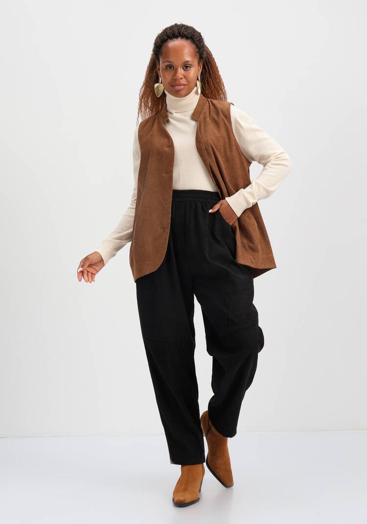 Брюки вельветовые с декоративной отстрочкой шир.  750, рис. 7