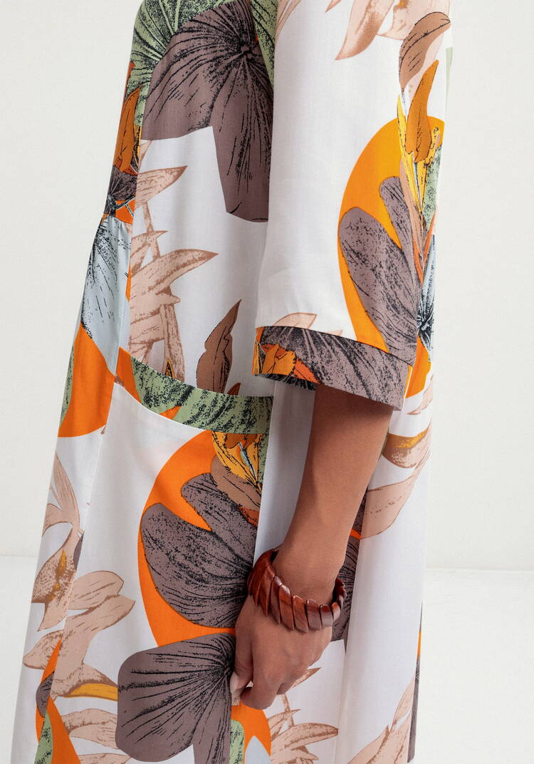 Платье из штапеля с тропическим принтом шир.  750, рис. 14