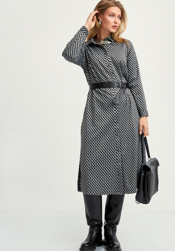 Платье-рубашка с длинным рукавом на манжете шир.  580, рис. 9