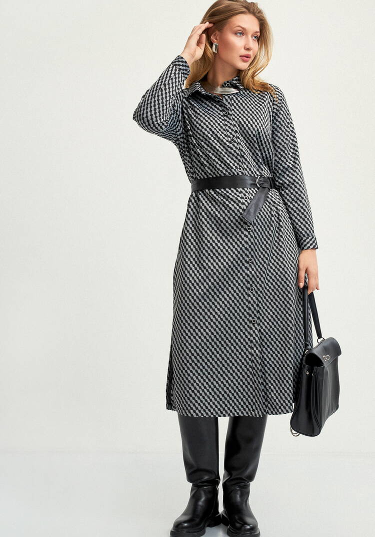 Платье-рубашка с длинным рукавом на манжете шир.  750, рис. 9