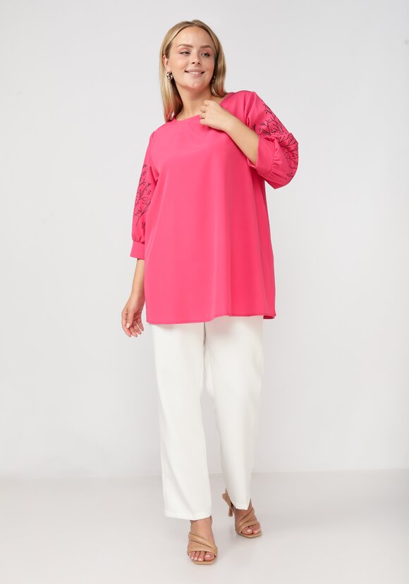 Блуза с оригинальным принтом на рукавах шир.  580, рис. 13