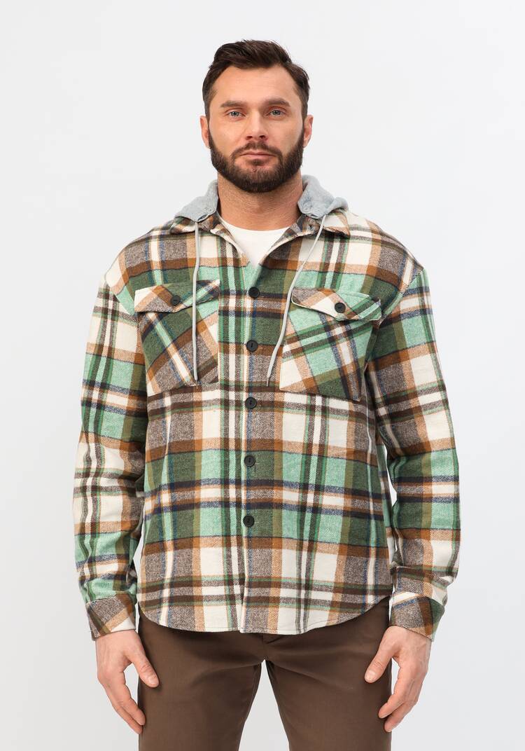 Рубашка с капюшоном в клетку шир.  750, рис. 13