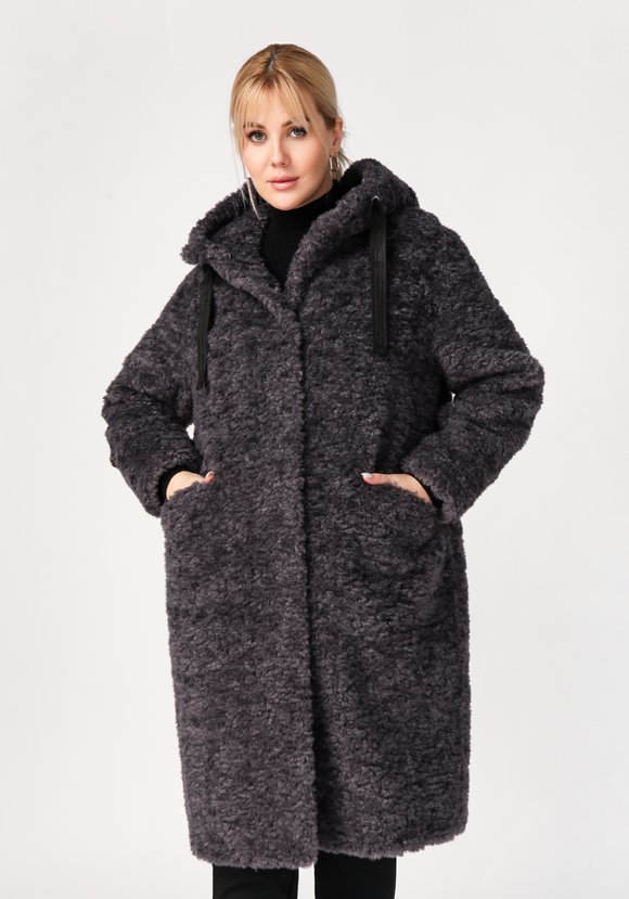 Пальто из шерсти мериноса с капюшоном шир.  580, рис. 14