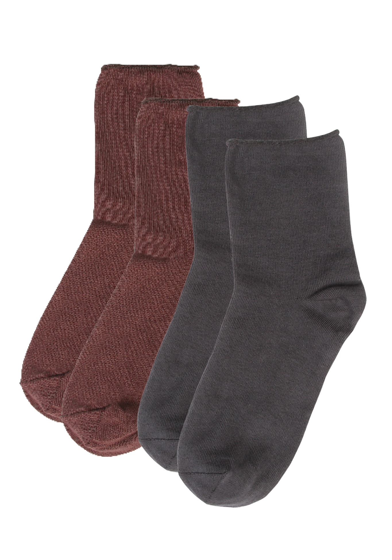 Специальные носки без резинки «Комфорт», цвет светло-серый+черный, размер 35-37 - фото 3