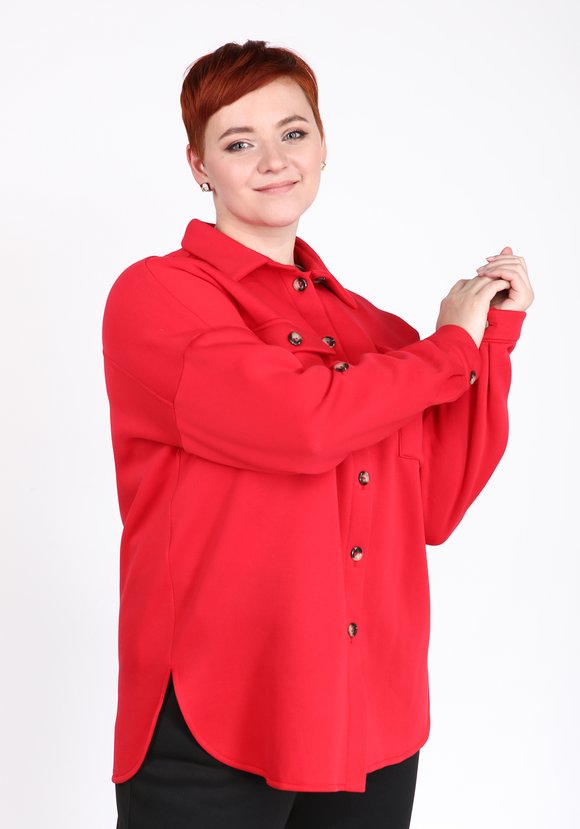 Рубашка удлиненная из футера с начесом шир.  580, рис. 6