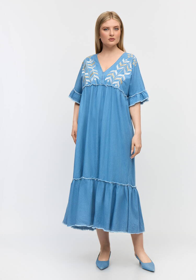 Платье бохо с вышивкой шир.  750, рис. 7