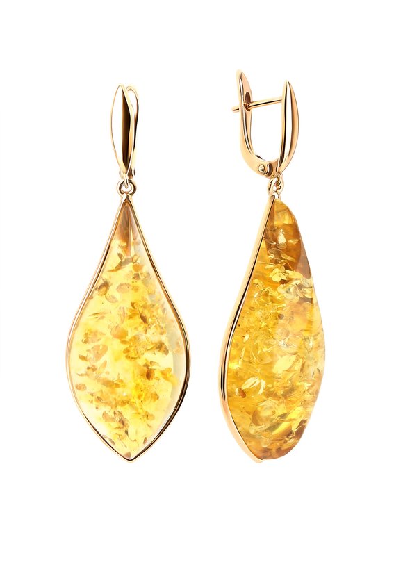 Серебряные серьги  Янтарные брызги шир.  580, рис. 10