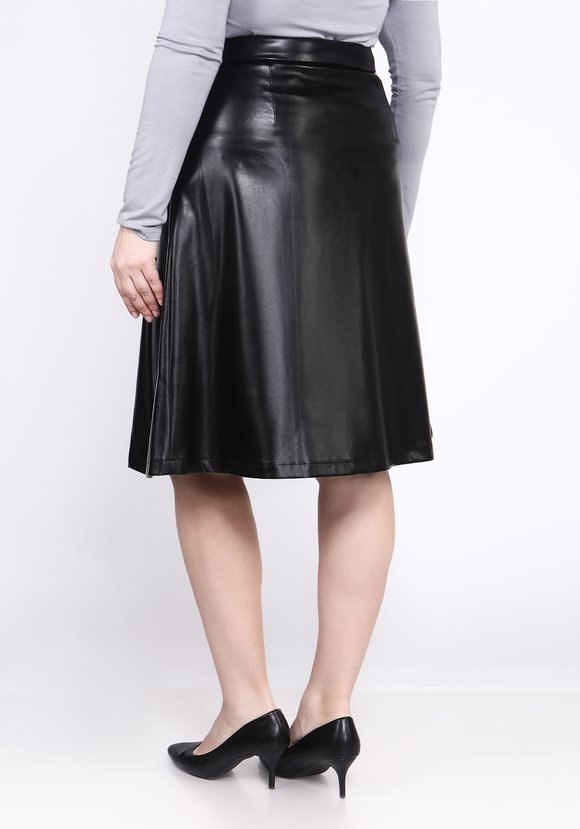 Юбка-трапеция из экокожи шир.  580, рис. 2