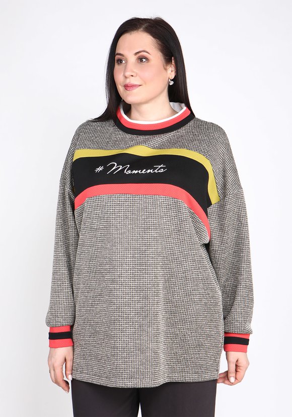 Джемпер с яркими вставками шир.  580, рис. 5