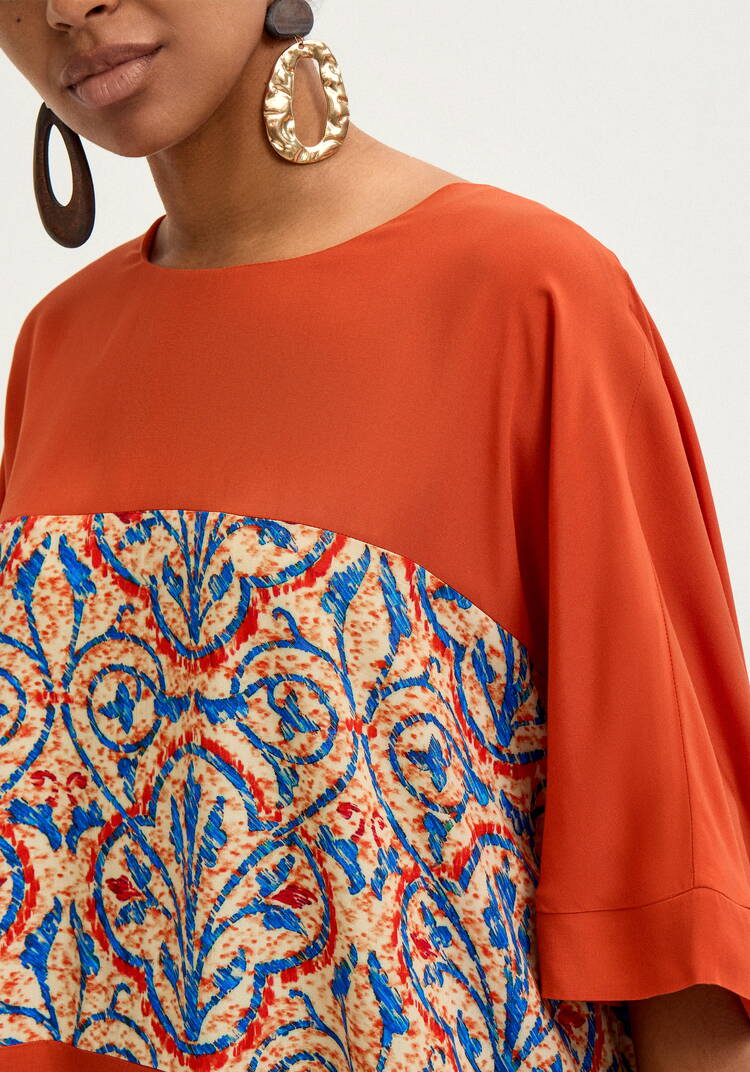 Блуза с принтом из штапеля шир.  750, рис. 21