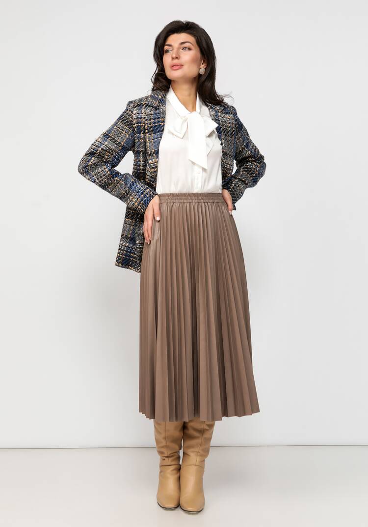 Юбка плиссированная из экокожи шир.  750, рис. 7