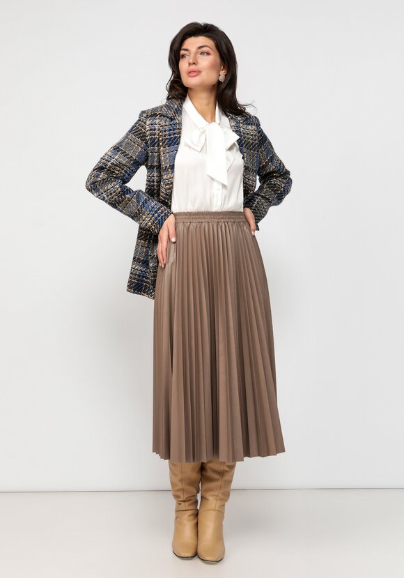 Юбка плиссированная из экокожи шир.  580, рис. 7