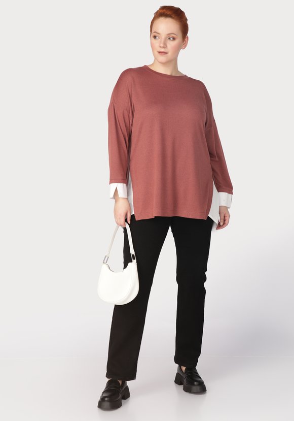 Туника свободная с контрастными вставками шир.  580, рис. 7