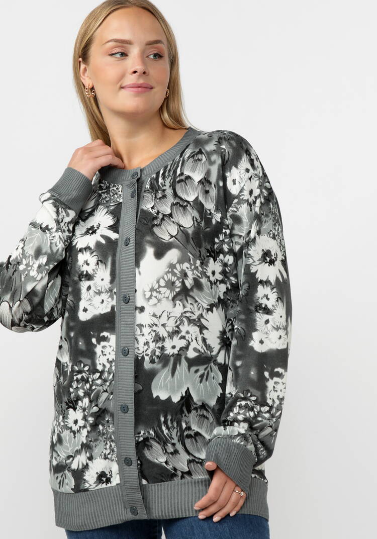 Кардиган с цветочным принтом на пyговицах шир.  750, рис. 13