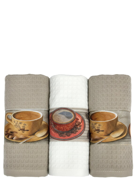 Полотенца вафельные в коробке, 3 шт. шир.  580, рис. 3