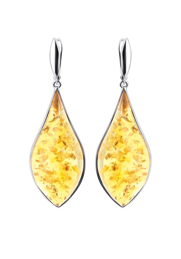 Серебряные серьги  Янтарные брызги шир.  580, рис. 3