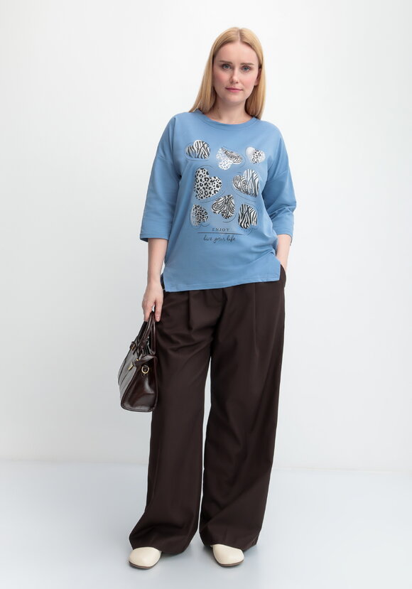 Блуза с принтом Сердца шир.  580, рис. 14