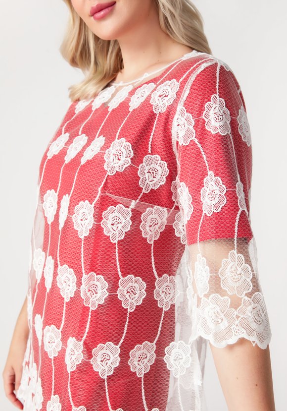 Платье двойка с гипюровой накидкой шир.  580, рис. 22