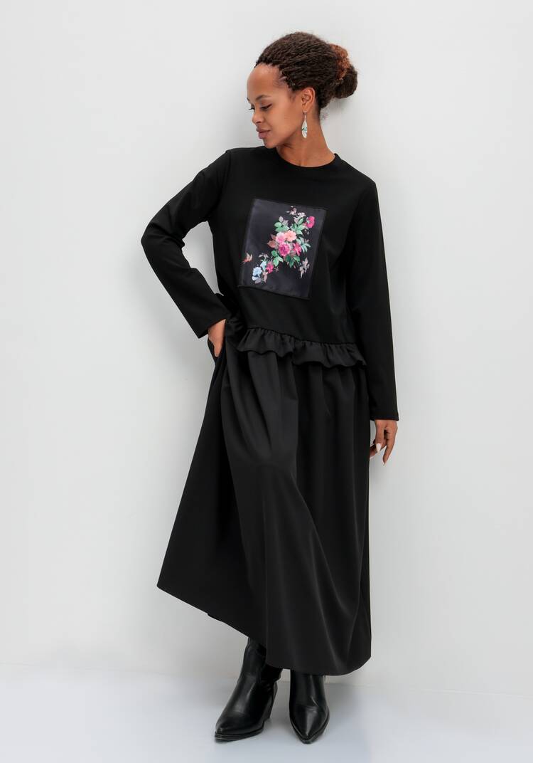 Платье с рисунком 3D шир.  750, рис. 10