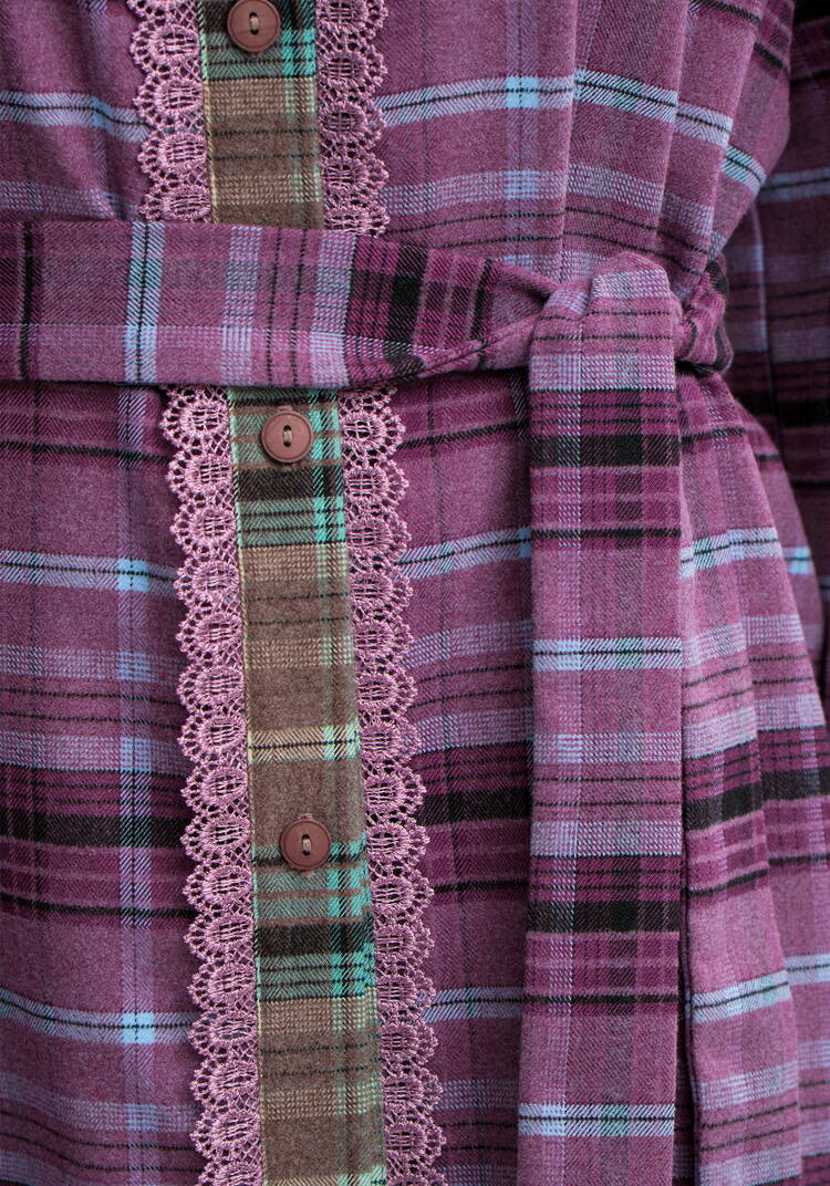 Платье-рубашка в клетку на пуговицах шир.  750, рис. 6