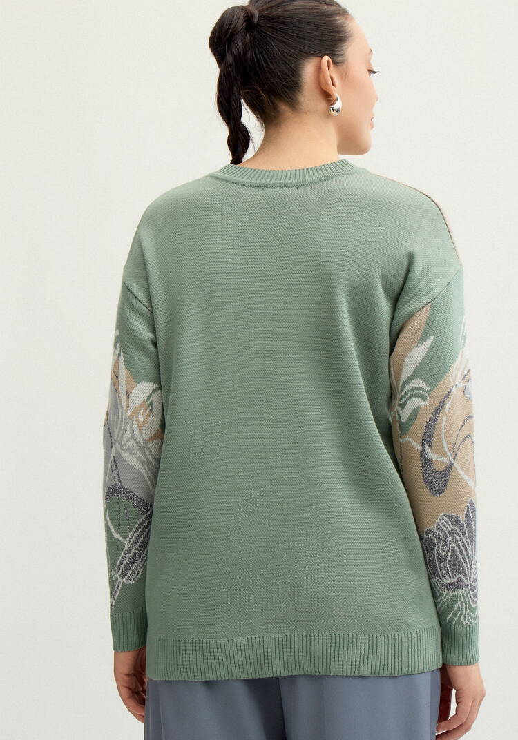 Джемпер с цветочно-абстрактным принтом шир.  750, рис. 8