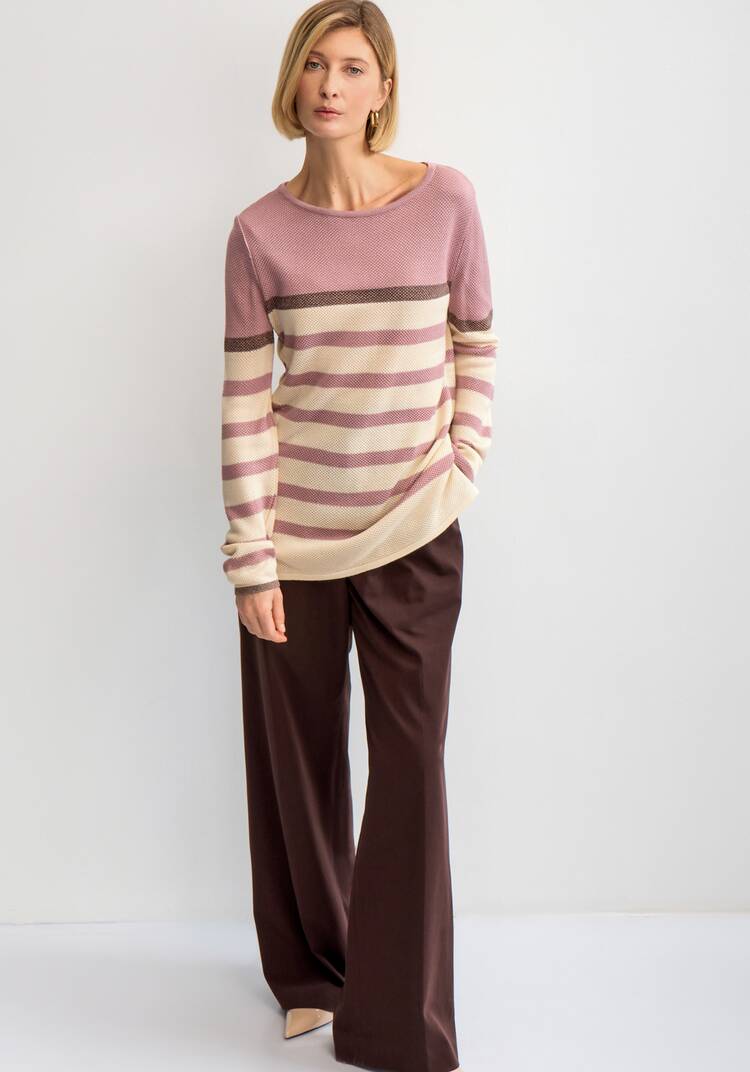 Джемпер в полоску с метанитью шир.  750, рис. 27