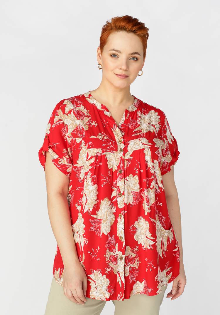 Блуза на пуговицах с принтом Эльза шир.  750, рис. 1